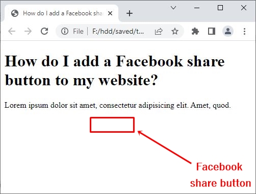 Facebook share button placement
